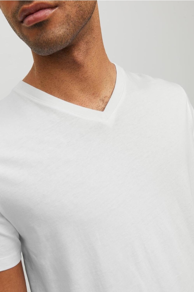 JJEORGANIC BASIC TEE SS V-NECK NOOS 12156102 WHITE